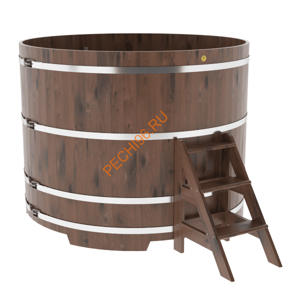 Купель для бани BentWood круглая из мореного дуба Рустик, D1,8 м