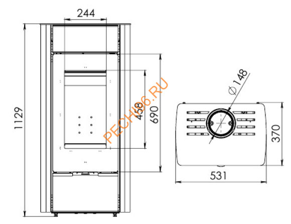 Печь-камин Мета-Бел Нарочь 7 кВт