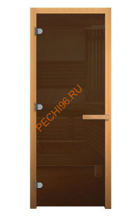 Дверь стеклянная «бронза» коробка 1700х700 мм, осина