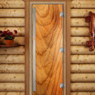 Дверь стеклянная DoorWood «Престиж», 700х1900мм, с фотопечатью «Рыжая вишня»