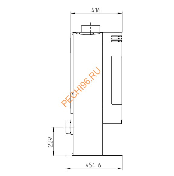 Стальная печь-камин Thorma ZARAGOZA чёрная