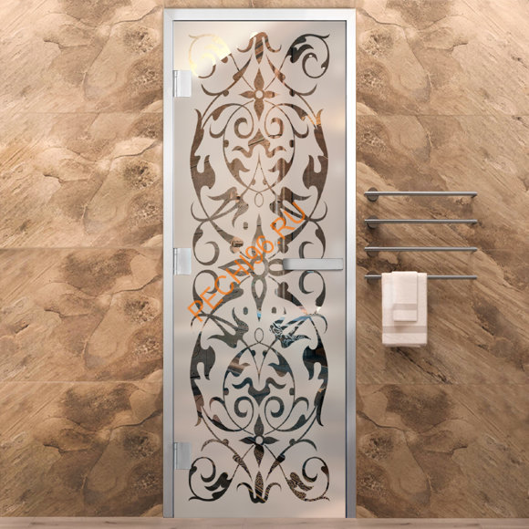 Дверь в хамам стеклянная Арта Элит Арт Джуна, коробка алюминий