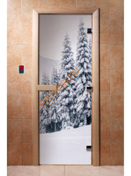 Дверь стеклянная DoorWood с фотопечатью «Сибирь»