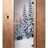 Дверь стеклянная DoorWood с фотопечатью «Сибирь»