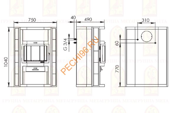 Печь-камин Мета Печора Аква Печь-камин Мета Печора Аква