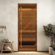 Дверь стеклянная DoorWood Хамам АРТ Wood 92 бронза