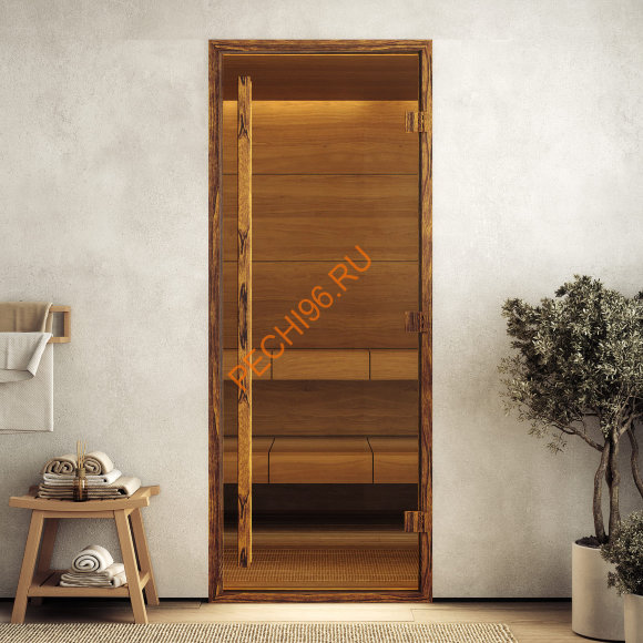 Дверь стеклянная DoorWood Хамам АРТ Wood 92 бронза