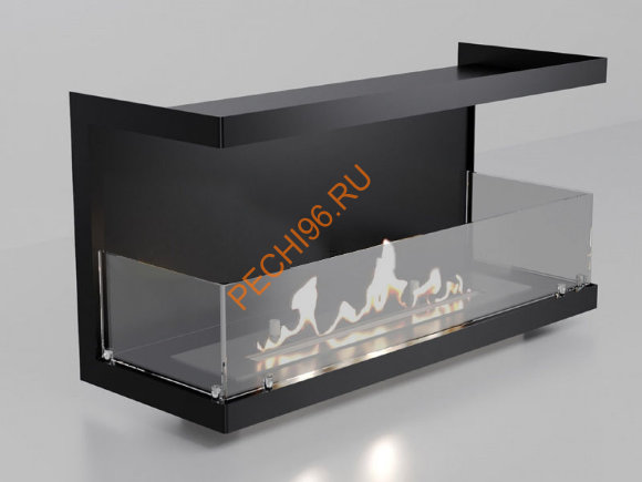Биокамин фронтальный 1000х500х300 мм, стекло тонированное