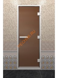 Дверь стеклянная DoorWood Хамам бронза матовая, 1900х700 мм