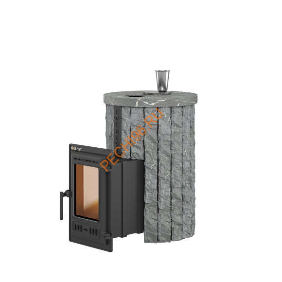 Печь банная Эверест Steam Master 18 Чугун, Ламель Рваный камень, S-20 Печь банная Эверест Steam Master 18 Чугун, Ламель Рваный камень, S-20