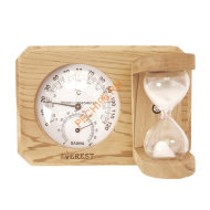 Термогигрометр EVEREST мини White с часами, кедр (TG-09)