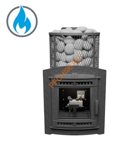 Печь банная Атмосфера L сетка нержавейка, с газовой горелкой