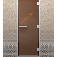 Дверь стеклянная DoorWood Хамам бронза матовая, 2000х800 мм