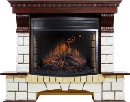 Электрокамин Royal Flame Pierre Luxe темный дуб/белый с очагом Dioramic 28 LED FX