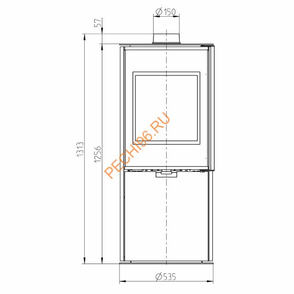 Стальная печь-камин Thorma ZARAGOZA PLUS чёрная