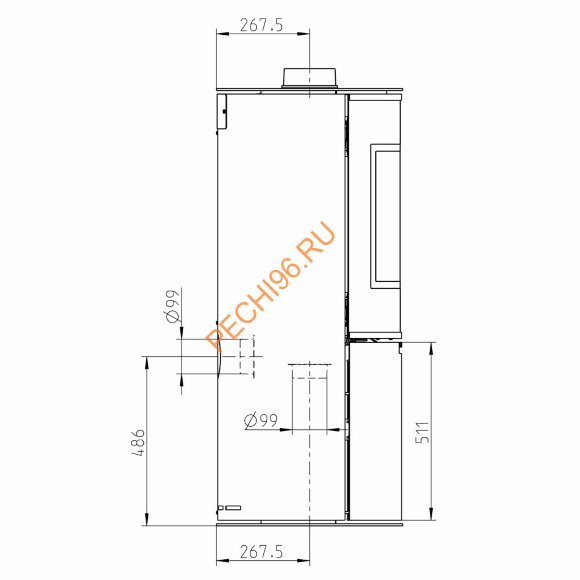 Стальная печь-камин Thorma ZARAGOZA PLUS чёрная