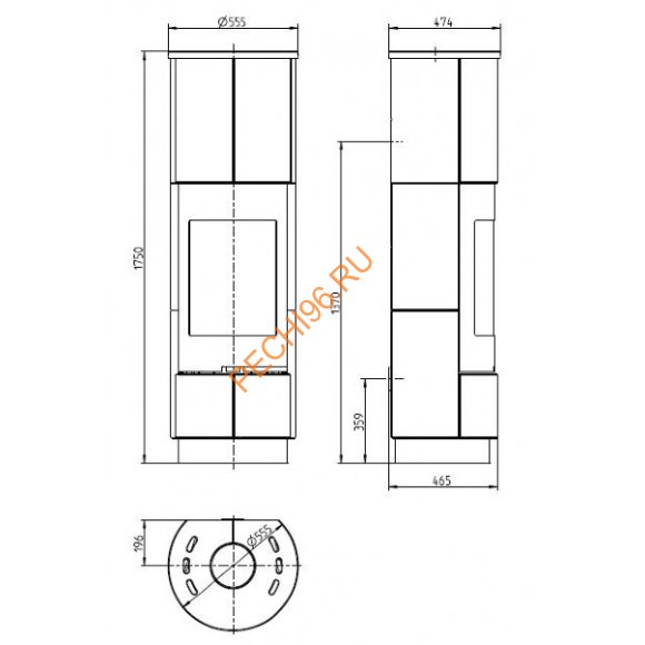 Печь-камин Thorma DELIA Serpentino PLUS черная
