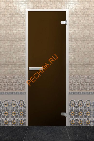 Дверь стеклянная DoorWood «Хамам Лайт Бронза матовая», 1900х700 мм