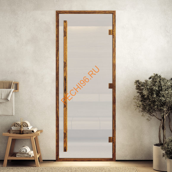 Дверь стеклянная DoorWood Хамам АРТ Wood 92 сатин