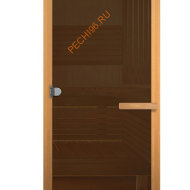 Дверь стеклянная «бронза» коробка 1900х700 мм, осина