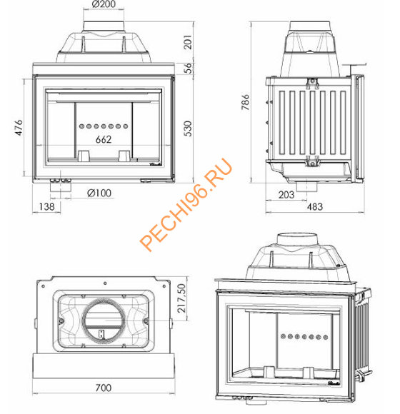 Каминная топка CHAZELLES HP700L