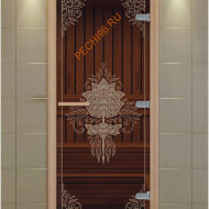 Дверь стеклянная ALDO NEW «Аленький цветочек 3D» коробка бук без порога