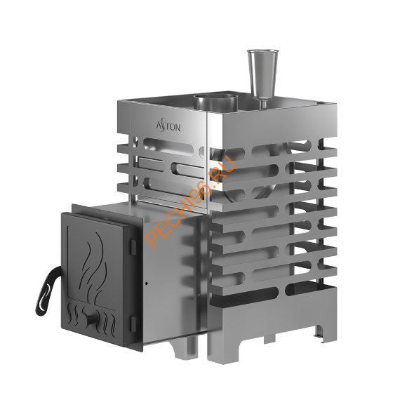 Печь банная ASTON 12 INOX с баком на трубе 50л, D115 (AISI 439) круглый