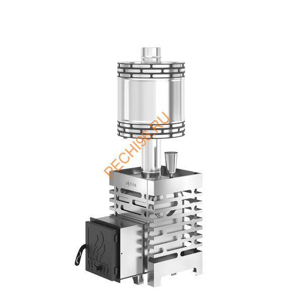 Печь банная ASTON 12 INOX с баком на трубе 50л, D115 (AISI 439) круглый