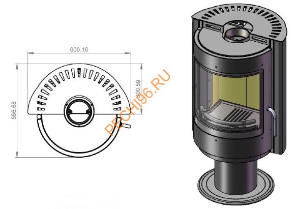 Печь-Камин EMBER Радмила 500 D