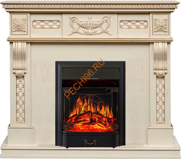 Электрокамин Royal Flame Corsica слоновая кость с патиной с очагом Majestic FX