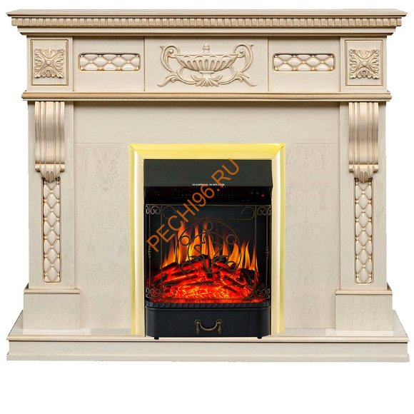 Электрокамин Royal Flame Corsica слоновая кость с патиной с очагом Majestic FX