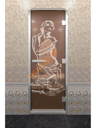 Дверь стеклянная DoorWood Хамам «Искушение» бронза, 1900х700 мм