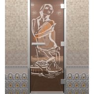 Дверь стеклянная DoorWood Хамам «Искушение» бронза, 1900х700 мм