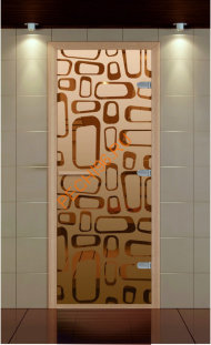 Дверь стеклянная ALDO NEW «Поток» коробка бук с порогом