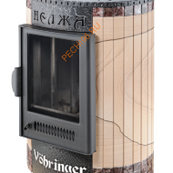 Печь отопительно-варочная Ферингер Нелжа ПФ Окаменевшее дерево перенесенный рисунок+Россо Леванте