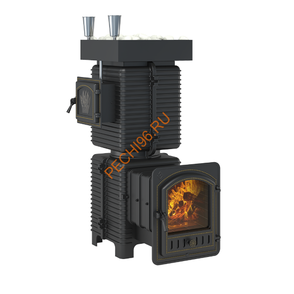 Печь банная Эверест Легкий пар Профи Чугун, под обкладку (по-серому)