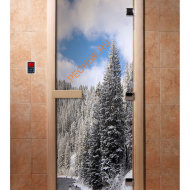 Дверь стеклянная DoorWood с фотопечатью «Дальний север»