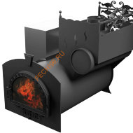 Печь банная Термосфера Горыныч 3, средняя дверь со стеклом