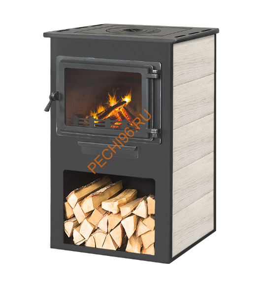 Печь-Камин Этна Панорама с плитой Бежевая Печь-Камин Этна Панорама с плитой Бежевая