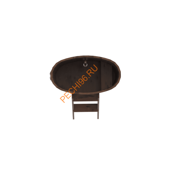 Купель для бани BentWood овальная из мореного дуба Рустик, 0,59х1,06 м