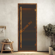 Дверь стеклянная DoorWood Хамам АРТ Wood 92 бронза матовая