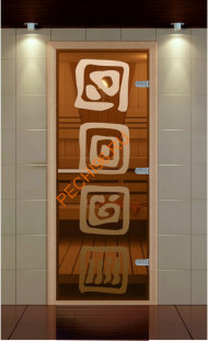 Дверь стеклянная ALDO NEW «Лед» коробка бук с порогом