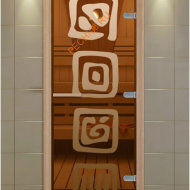 Дверь стеклянная ALDO NEW «Лед» коробка бук с порогом