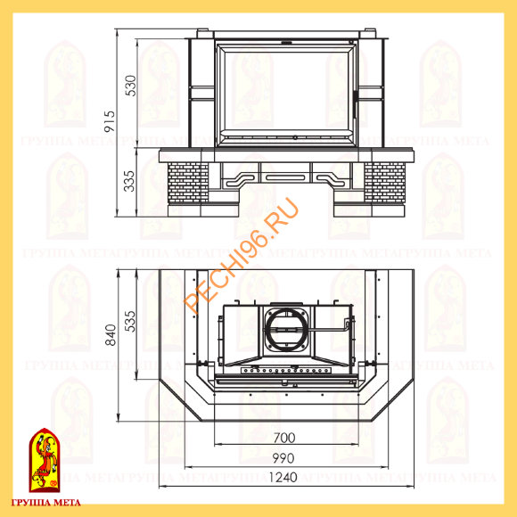 Облицовка для камина Мета Мелодия 700 Облицовка для камина Мета Мелодия 700