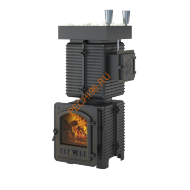 Печь банная Эверест Легкий пар Профи Чугун, под обкладку (по-серому), б/в