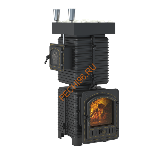 Печь банная Эверест Легкий пар Профи Чугун, под обкладку (по-серому), б/в