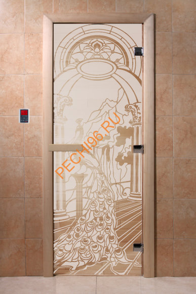 Дверь стеклянная DoorWood «Жар-птица сатин», 1700х700 мм