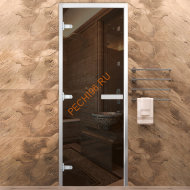 Дверь в хамам стеклянная Арта Стандарт Бронза, коробка алюминий