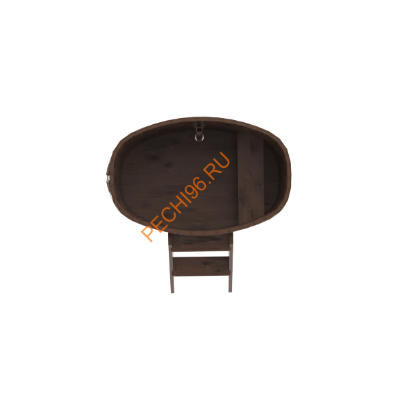 Купель для бани BentWood овальная из мореного дуба Рустик, 0,76х1,16 м