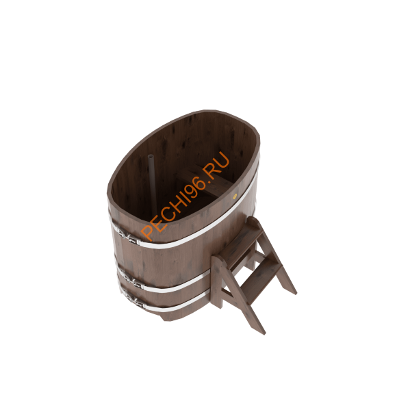 Купель для бани BentWood овальная из мореного дуба Рустик, 0,76х1,16 м